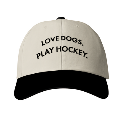 Signature Puff Hat – “Love Dogs. Play Hockey.”